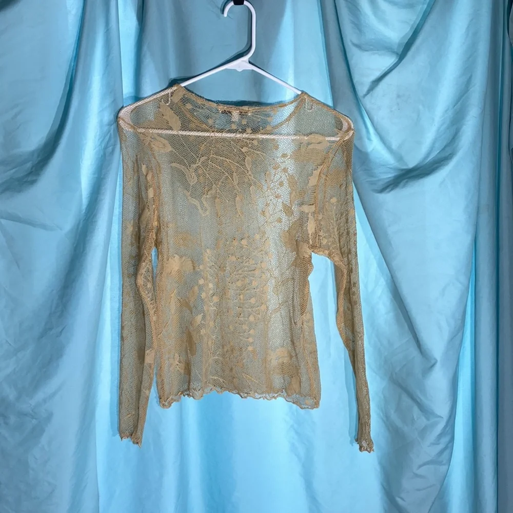 Moa Moa Gold Sheer Lace Top - Picture 2 of 2